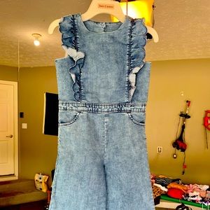 Janie and Jack one piece flair jean romper